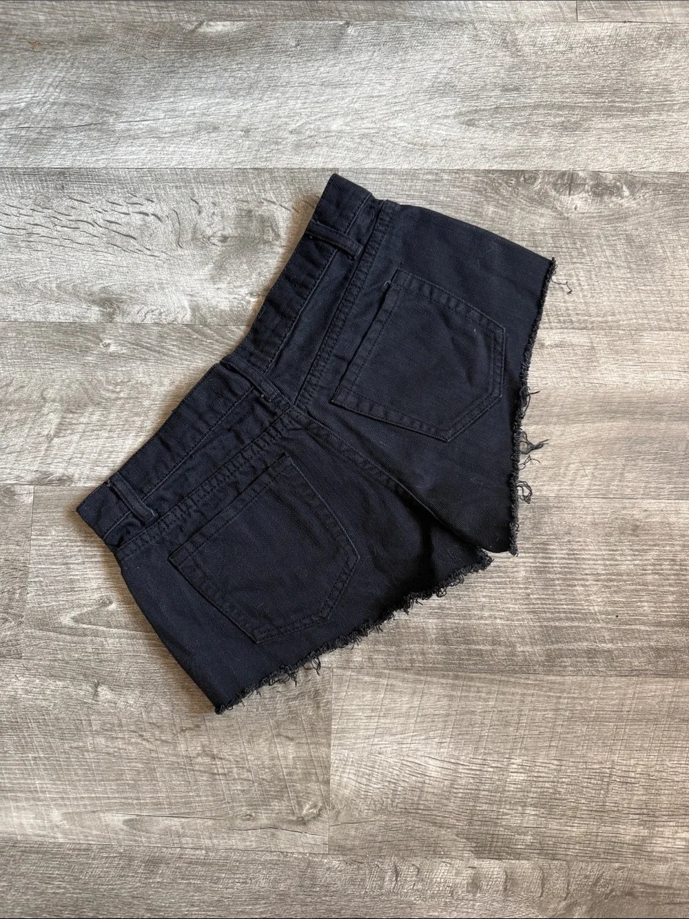 Forever 21 Black Lace-Panel Distressed Cutoff Shorts